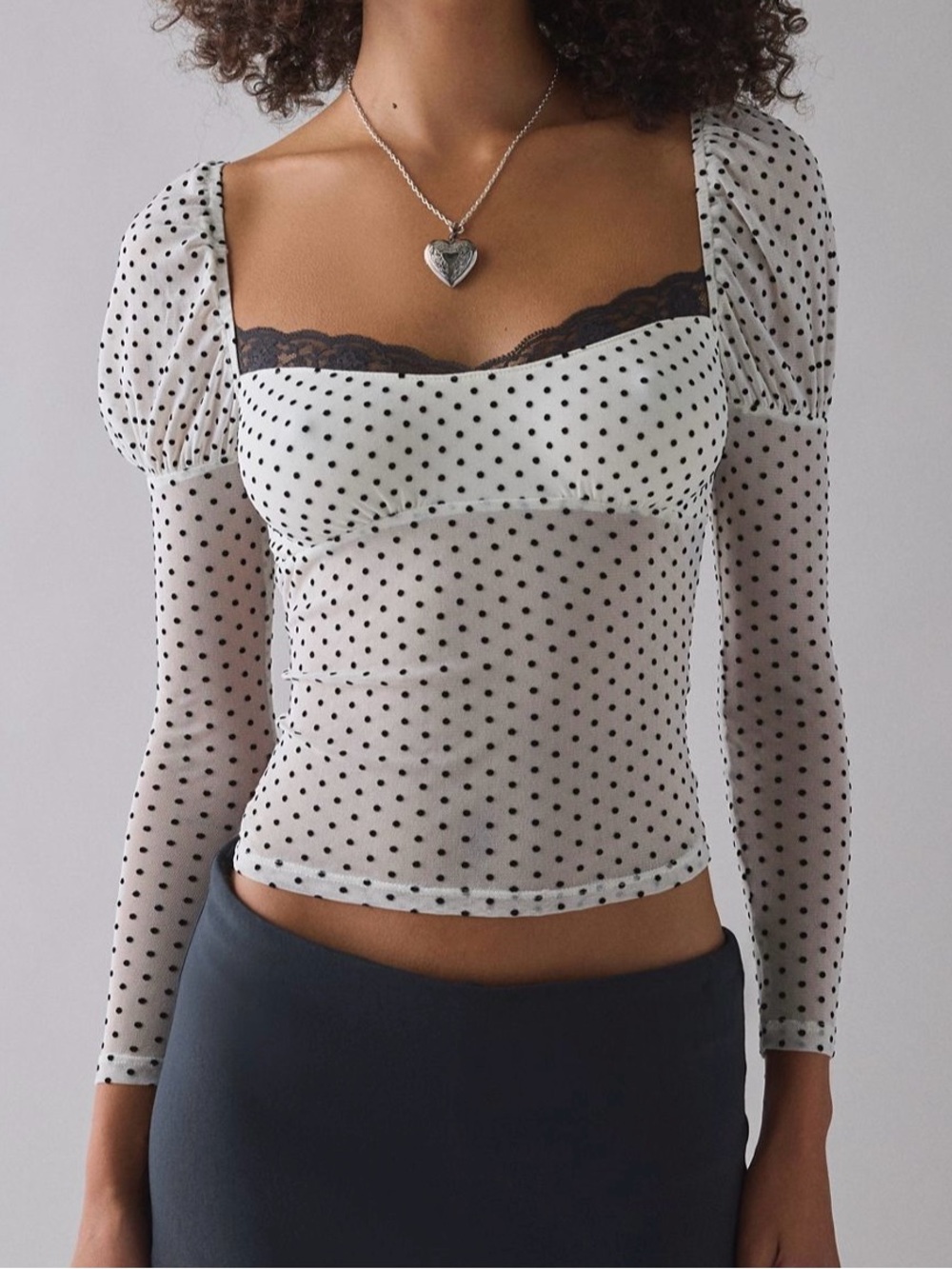 Kimchi Blue In The Dark Sheer Mesh Long Sleeve Top